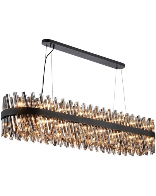 Bond Street Black Smoke Rectangular Chandelier