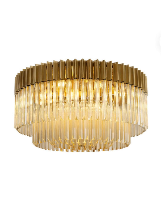 Chelsea Sculpted Glass Brass Chandelier