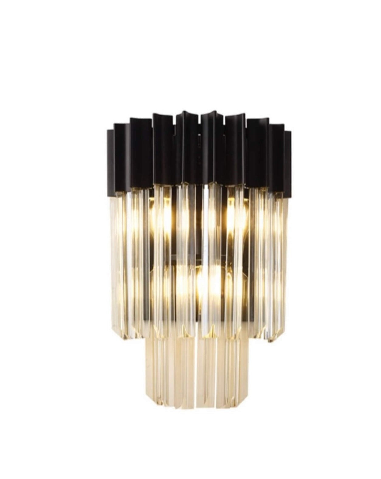 Chelsea Sculpted Glass Black Wall Light