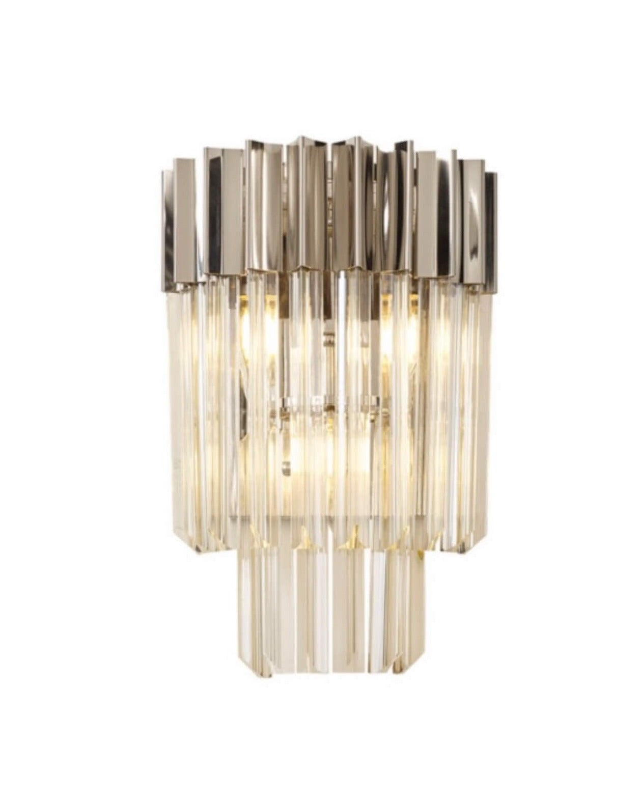 Chelsea Sculpted Glass Nickel Wall Light