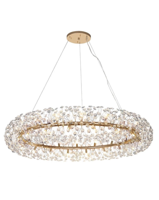 Belgrave Crystal Halo Gold Chandelier