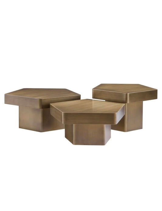 Brushed Gold Trio Coffee Table