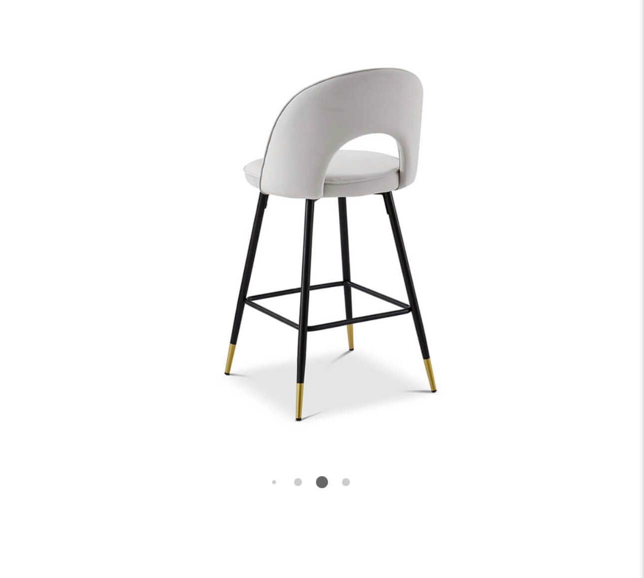 Grey Matte Velvet Barstool