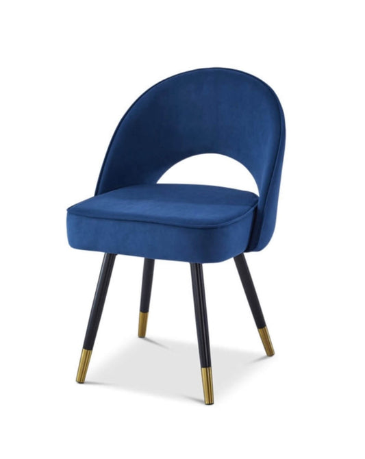 Blue Matte Velvet Dining Chair Set Of 2