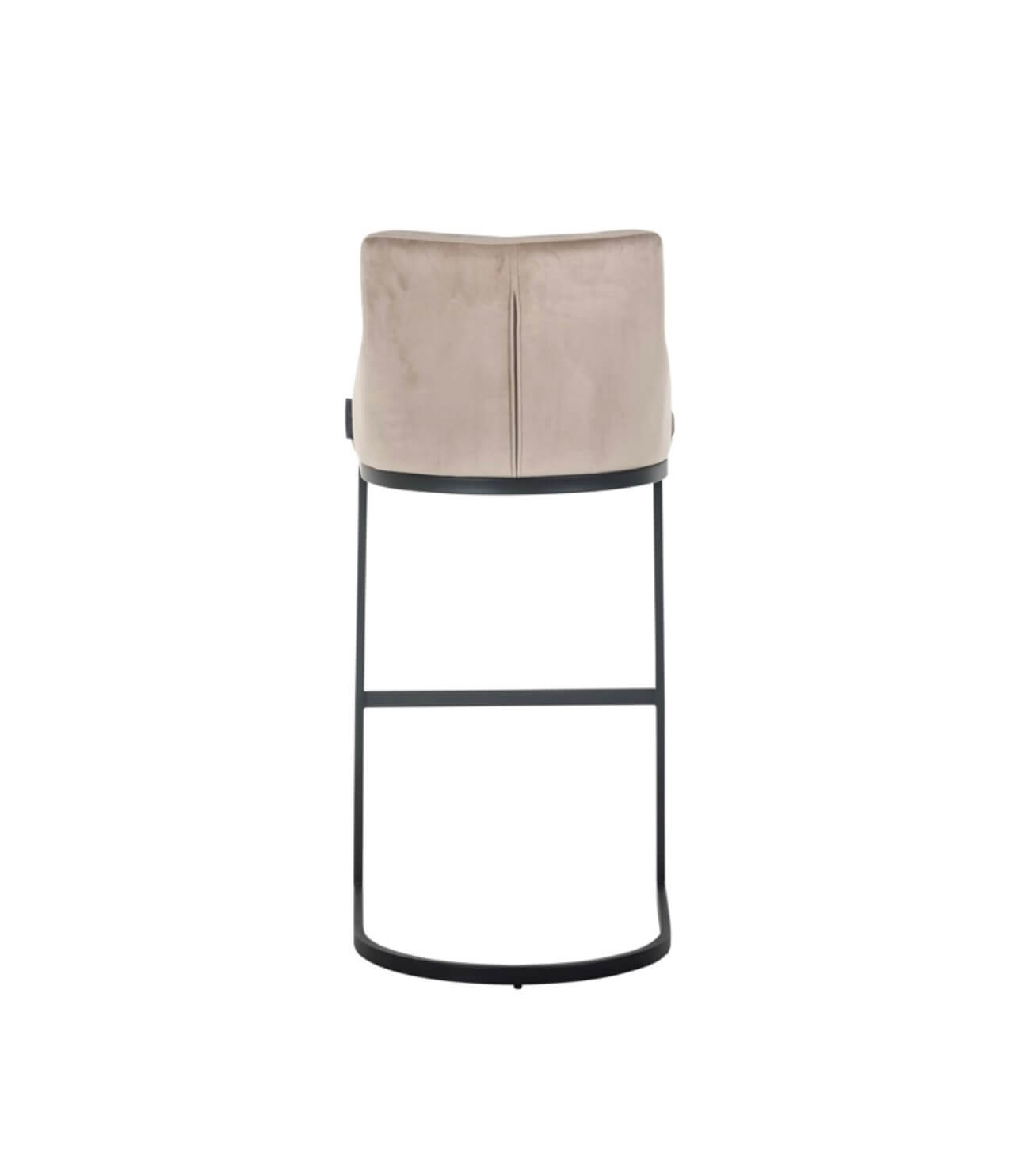 Mink Velvet Black Bar Stool