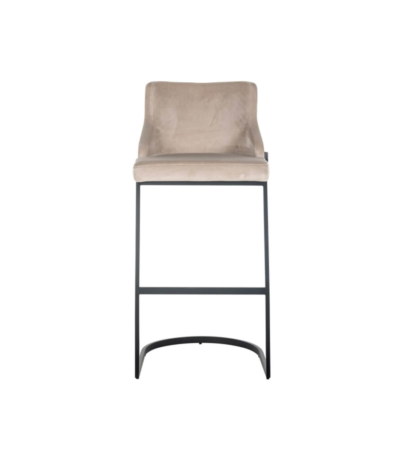 Mink Velvet Black Bar Stool