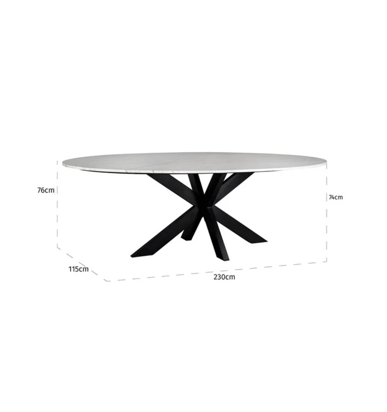 Carrara Marble Oval Dining Table