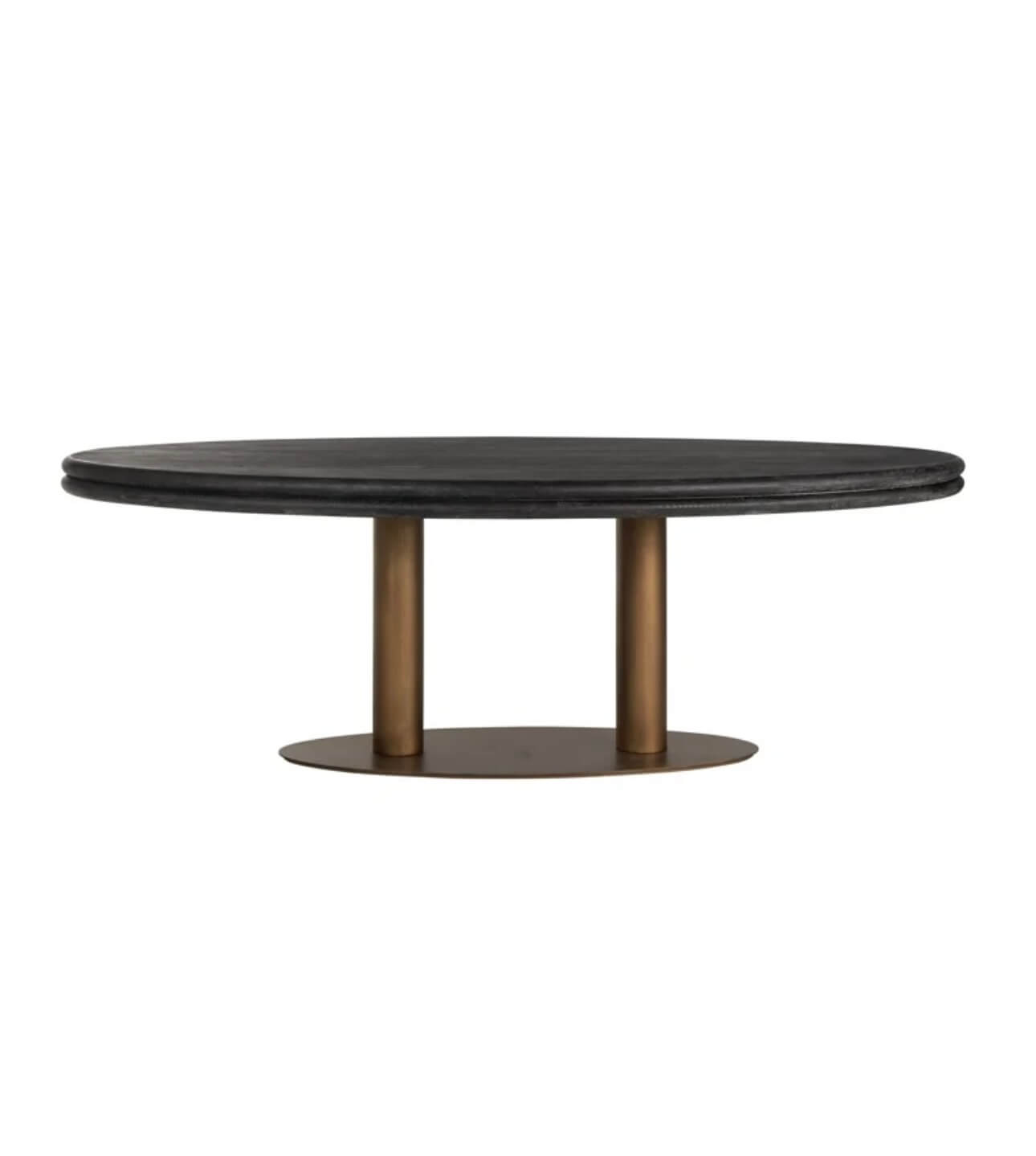 Black Rustic Oval Dining Table