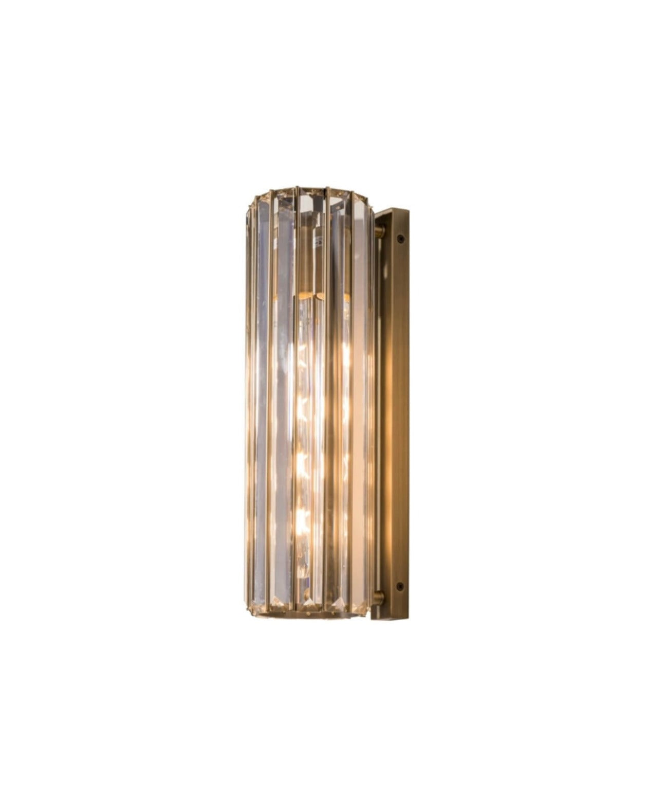Crystal and Antique Brass Wall Lamp
