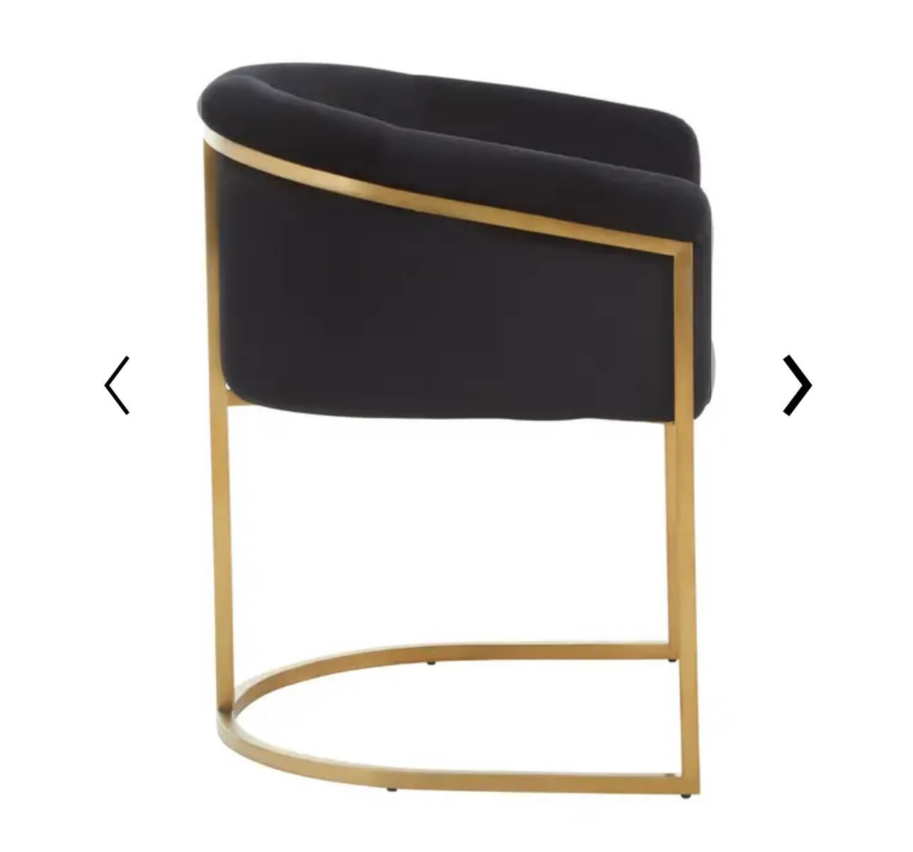 Matte Gold Black Velvet Dining Chair