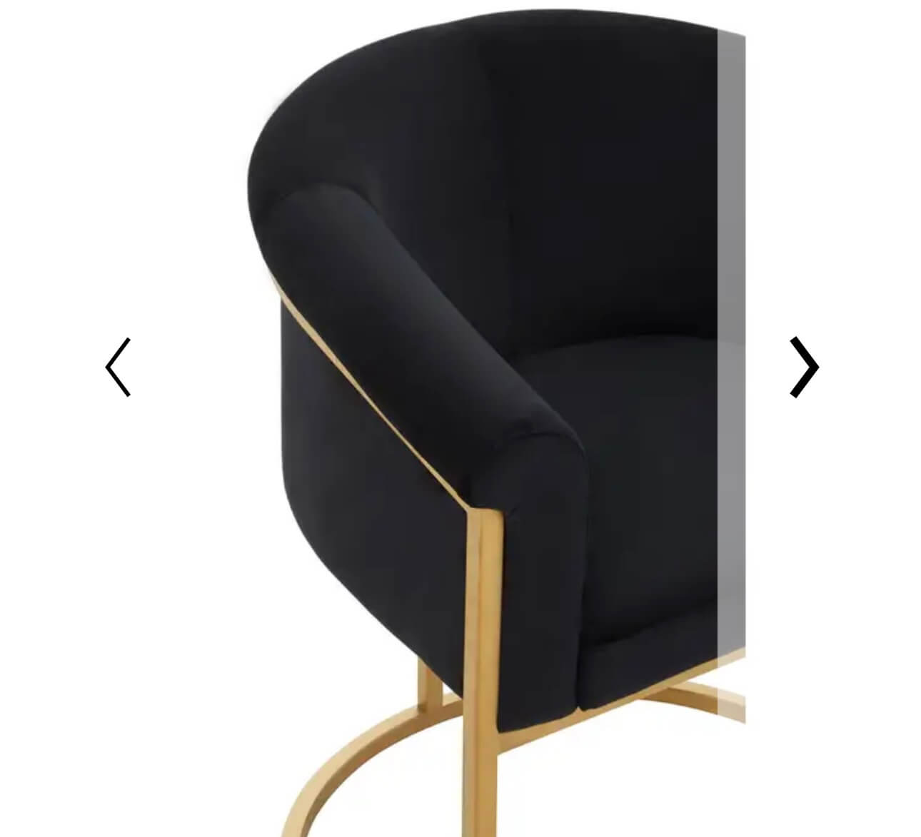 Matte Gold Black Velvet Dining Chair