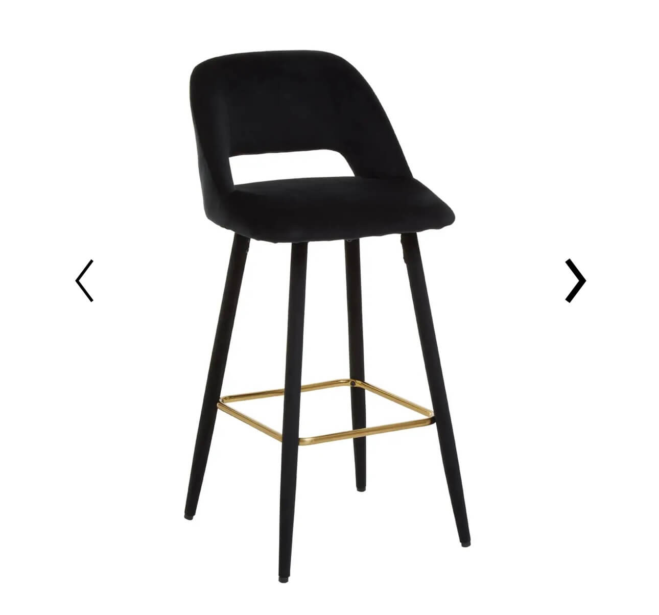 Chic Black Velvet Barstool