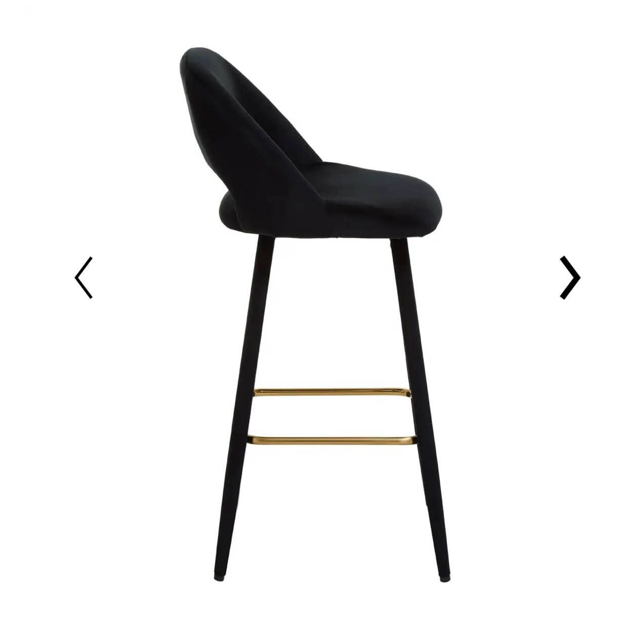 Chic Black Velvet Barstool