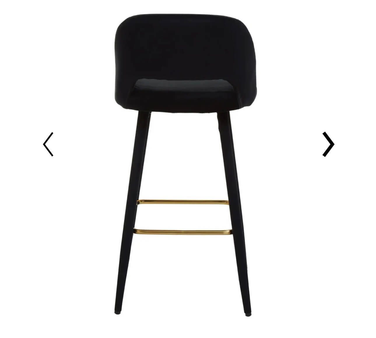 Chic Black Velvet Barstool