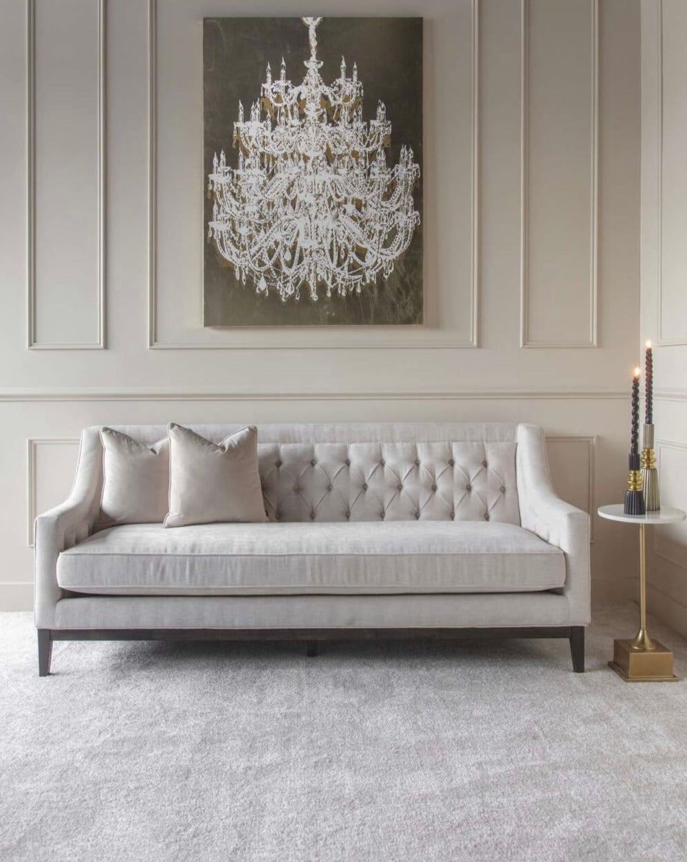 Luxe Ivory Fabric Sofa