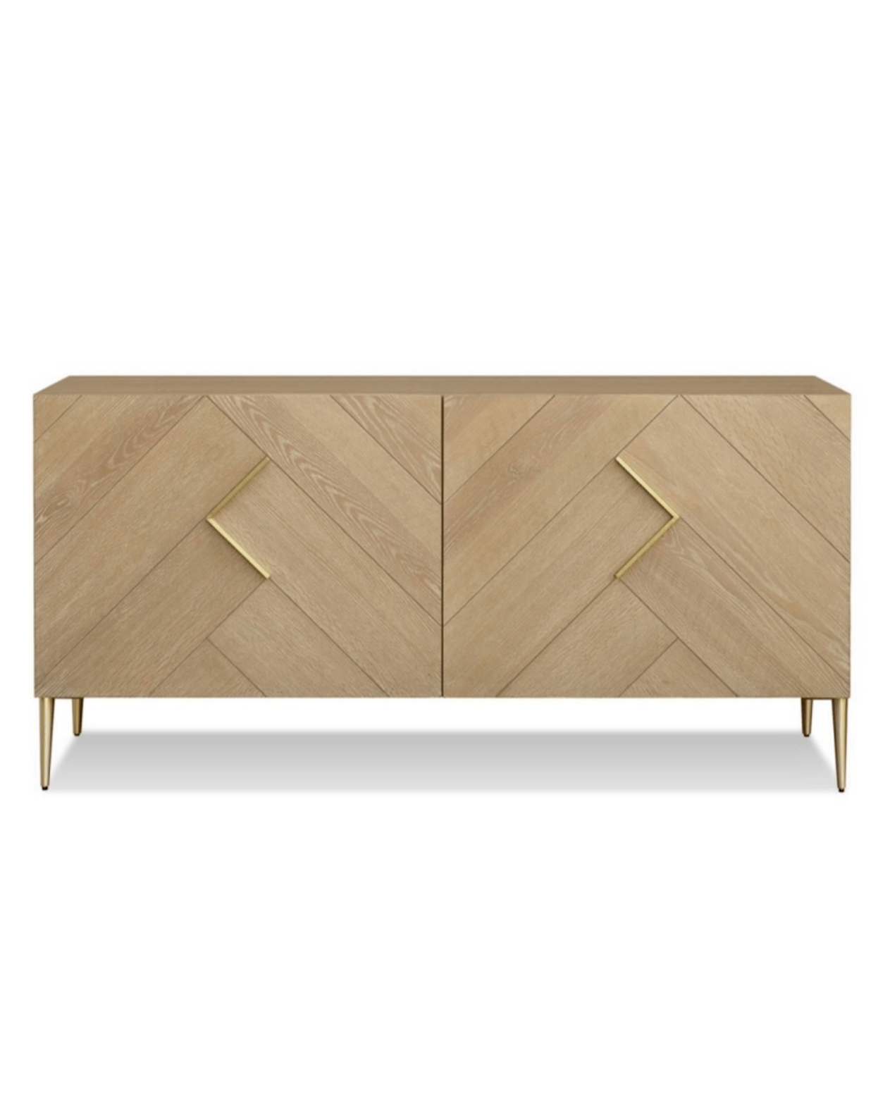 Natural Oak Parquet Design Sideboard