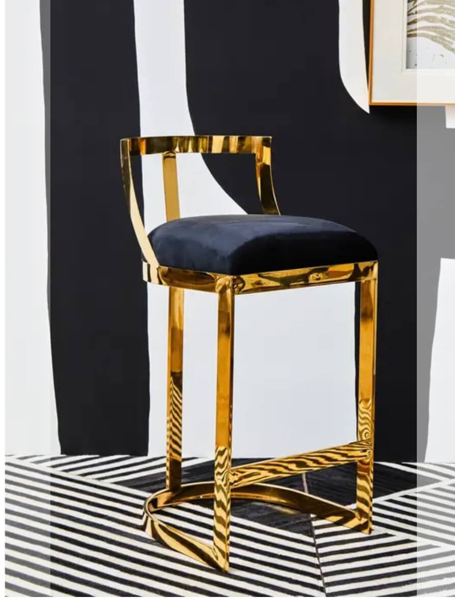 Black Gold Finish Barstool