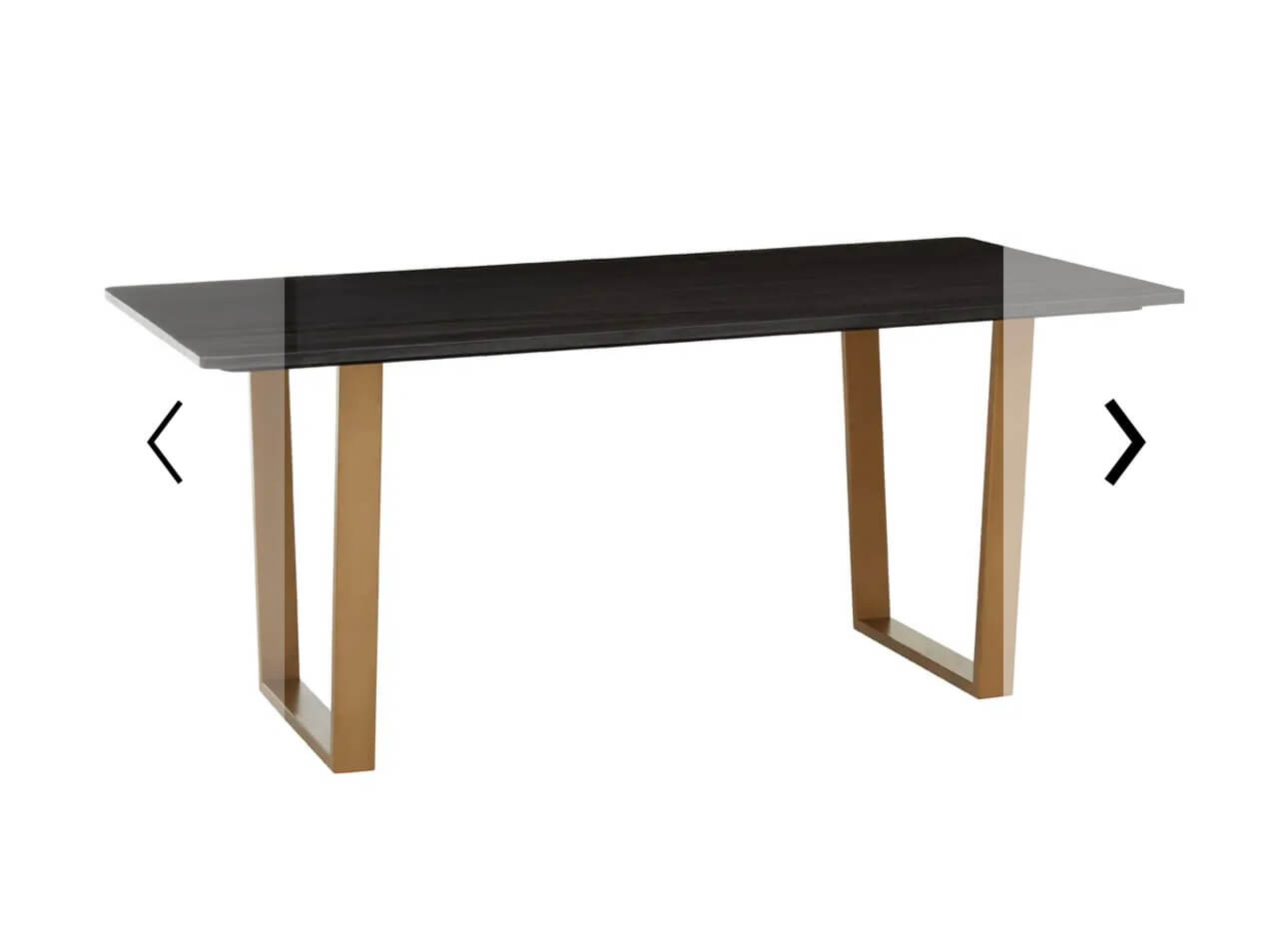 Marble Top Matte Gold Based Dining Table