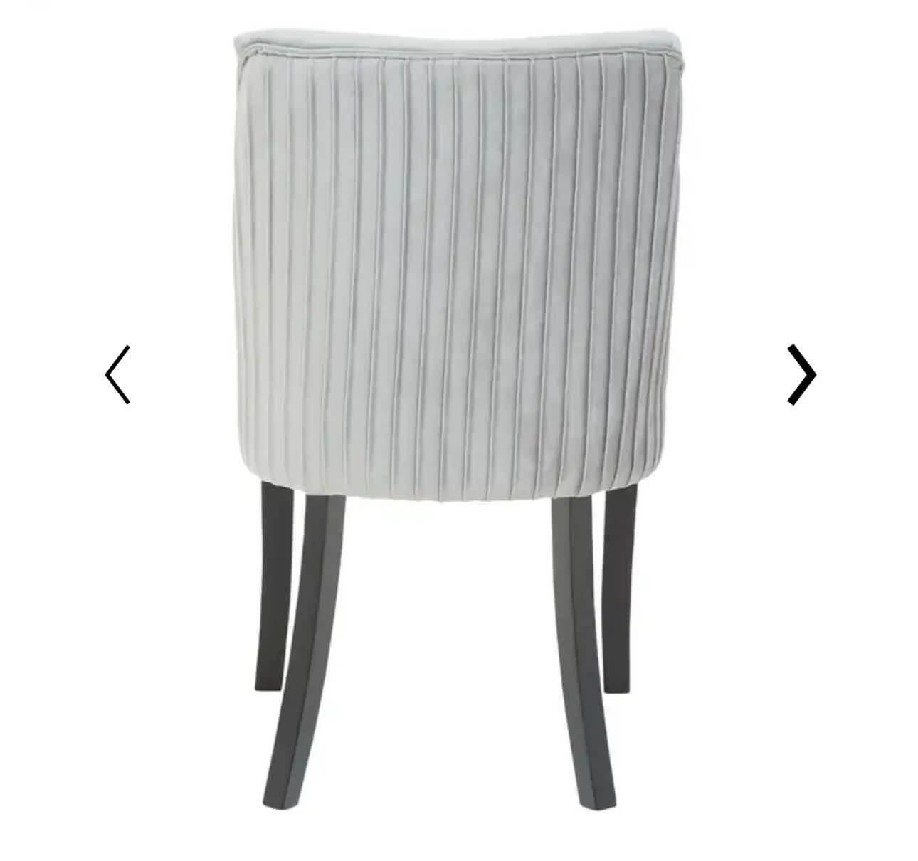 Grey Velvet Pleated Back Dining Chair