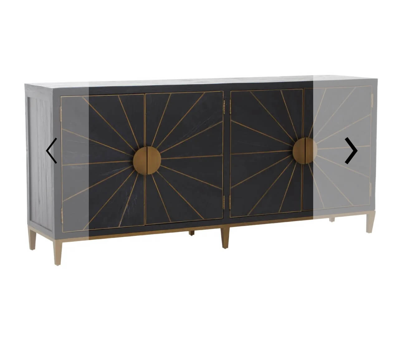 Wooden Textured Brass Trim Sideboard