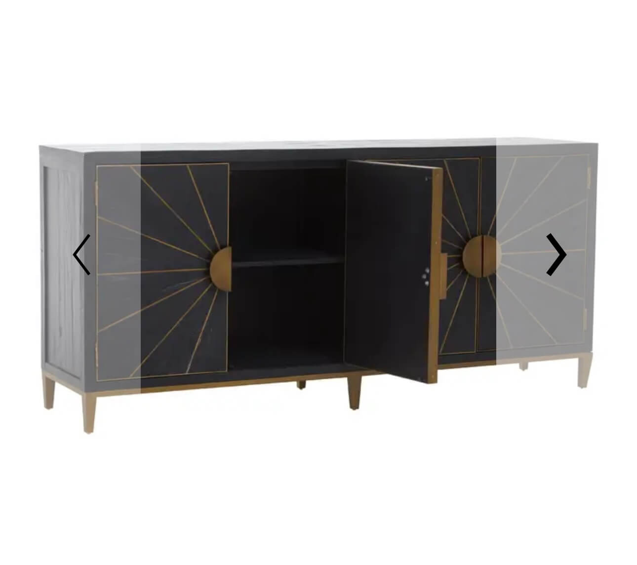 Wooden Textured Brass Trim Sideboard