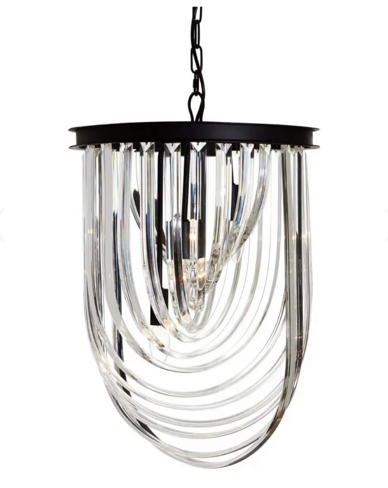 Multi Crystal Long Pendant Light