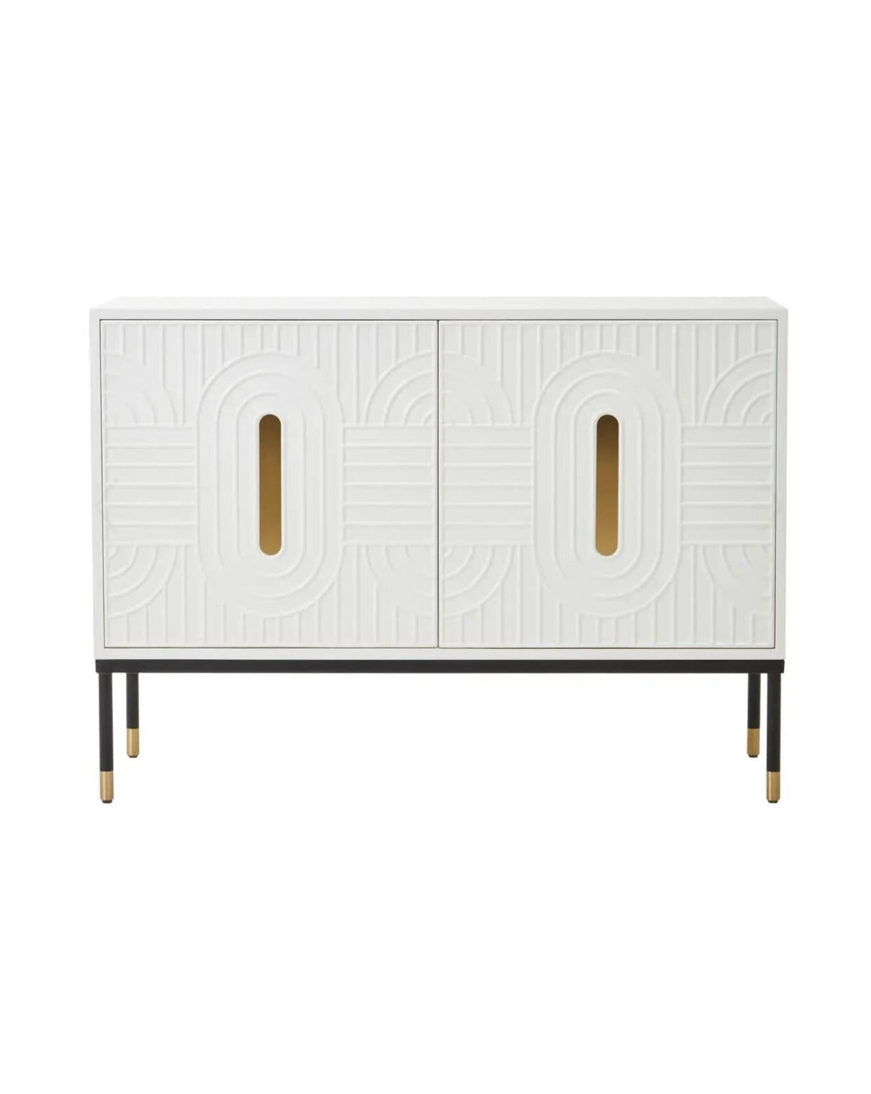 White Geometric Style Sideboard