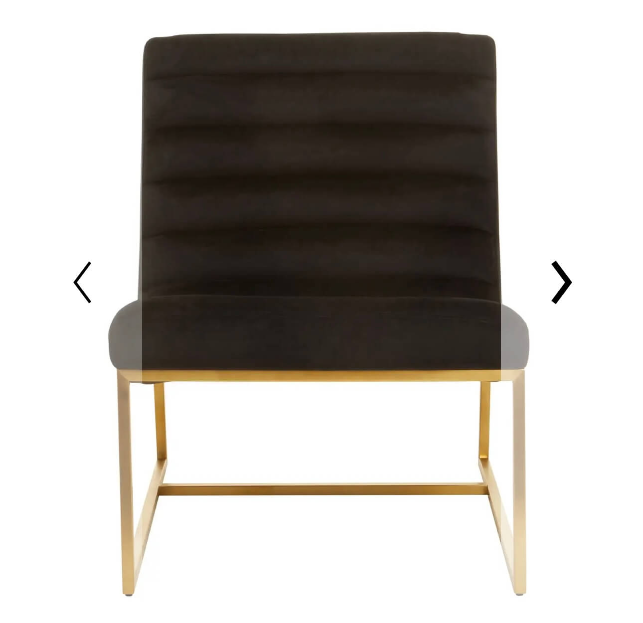 Matte Gold Black Velvet Occasional Chair