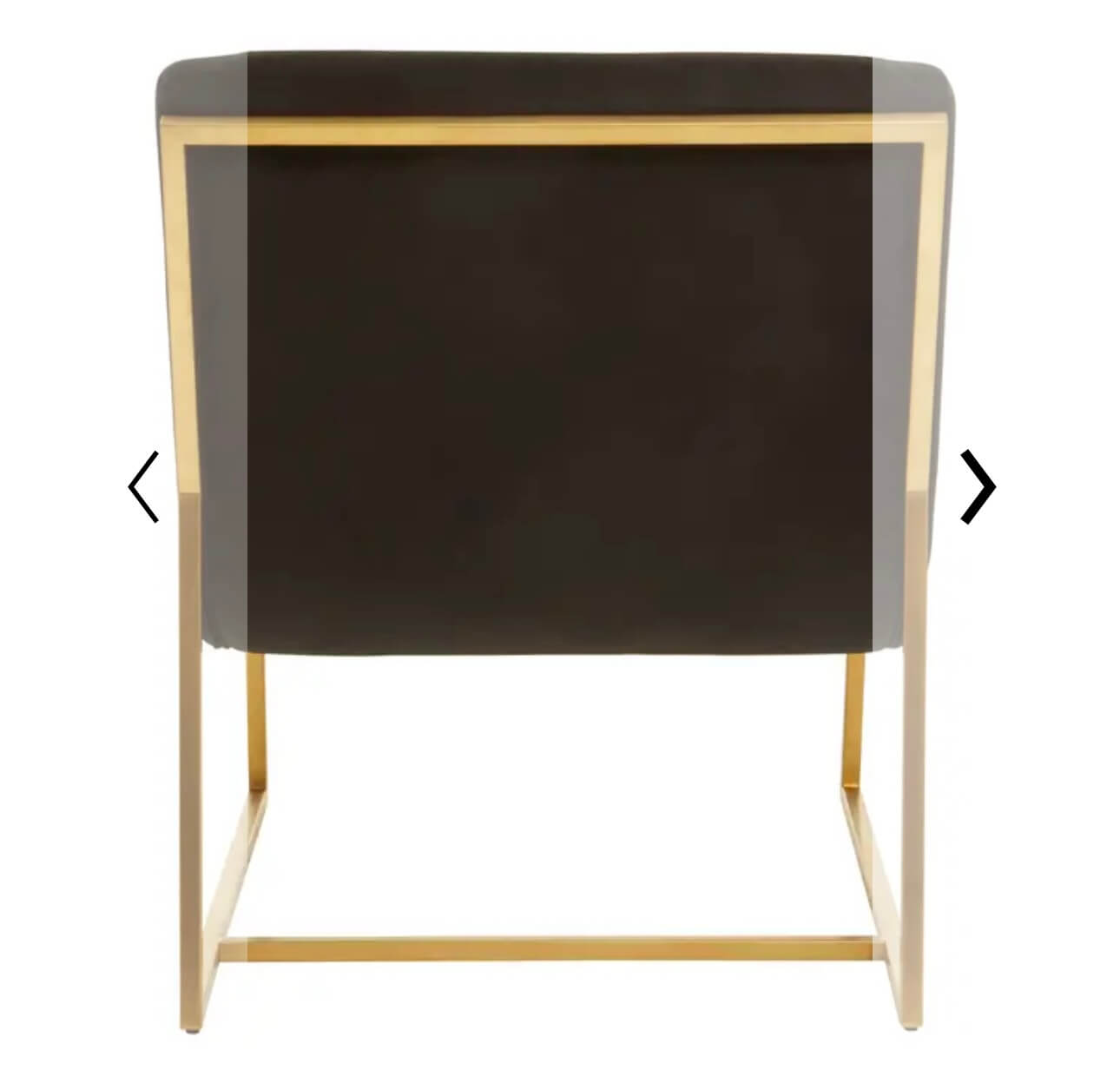 Matte Gold Black Velvet Occasional Chair