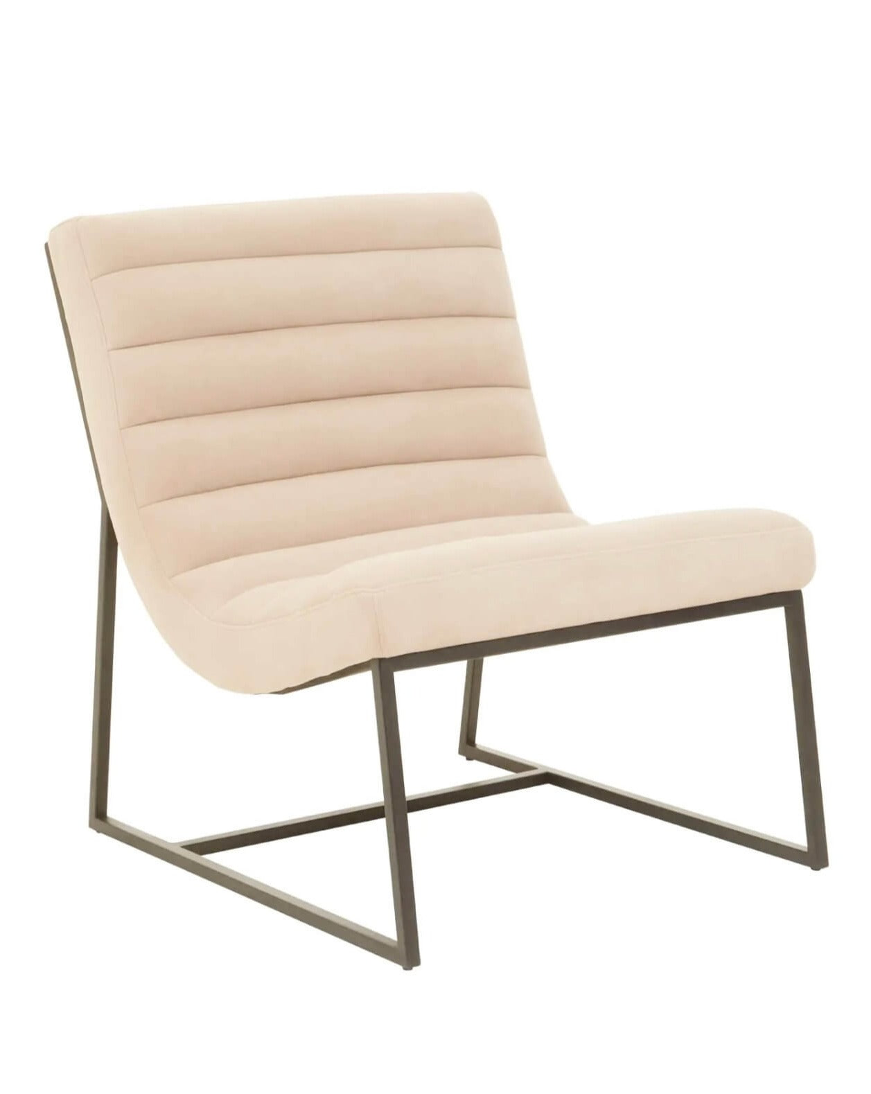 Plush Ivory Velvet Occasional Chair