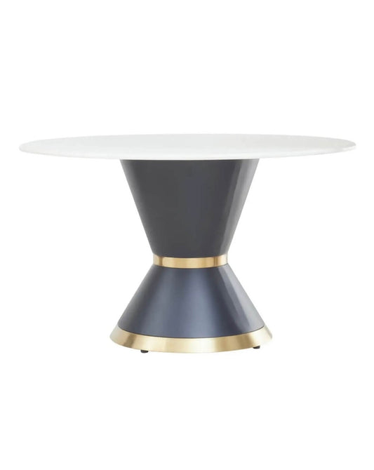 Luxe Black Golden Round Dining Table