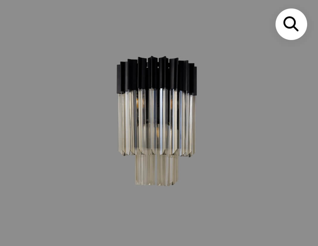 Chelsea Sculpted Glass Black Wall Light