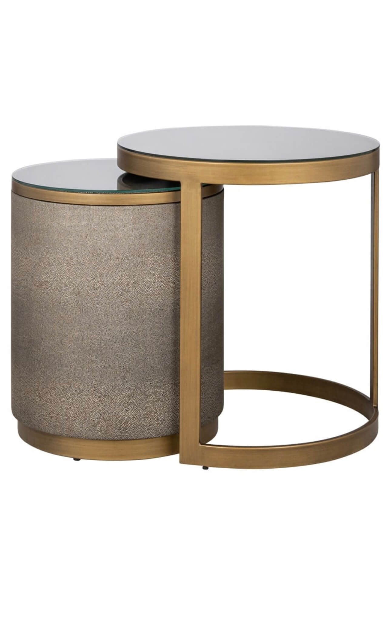 Textured Brass Trim Side Table