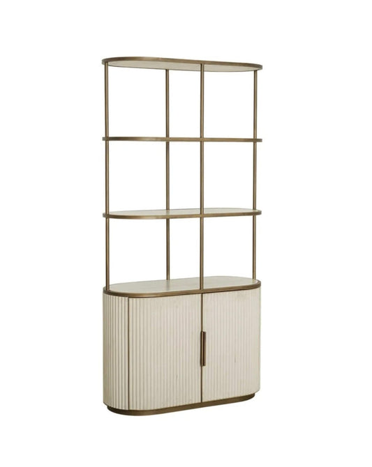 Suede Ribbed Display Cabinet