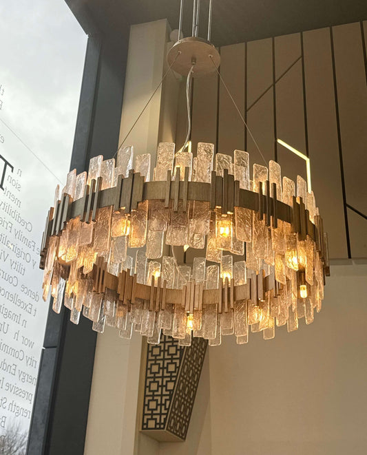 Halo Opulent Textured Glass Chandelier 60cm