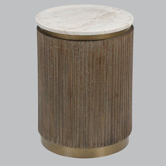 Marble Ribbed Side Table