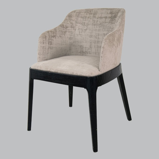 Luxe Mushroom Black Base Dining Chair