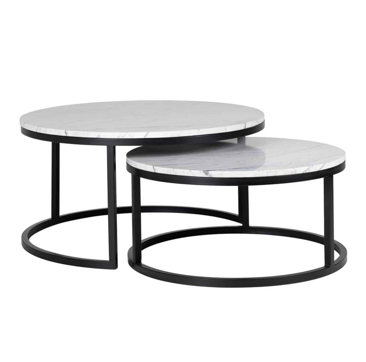 Carrara Marble Coffee table set of 2